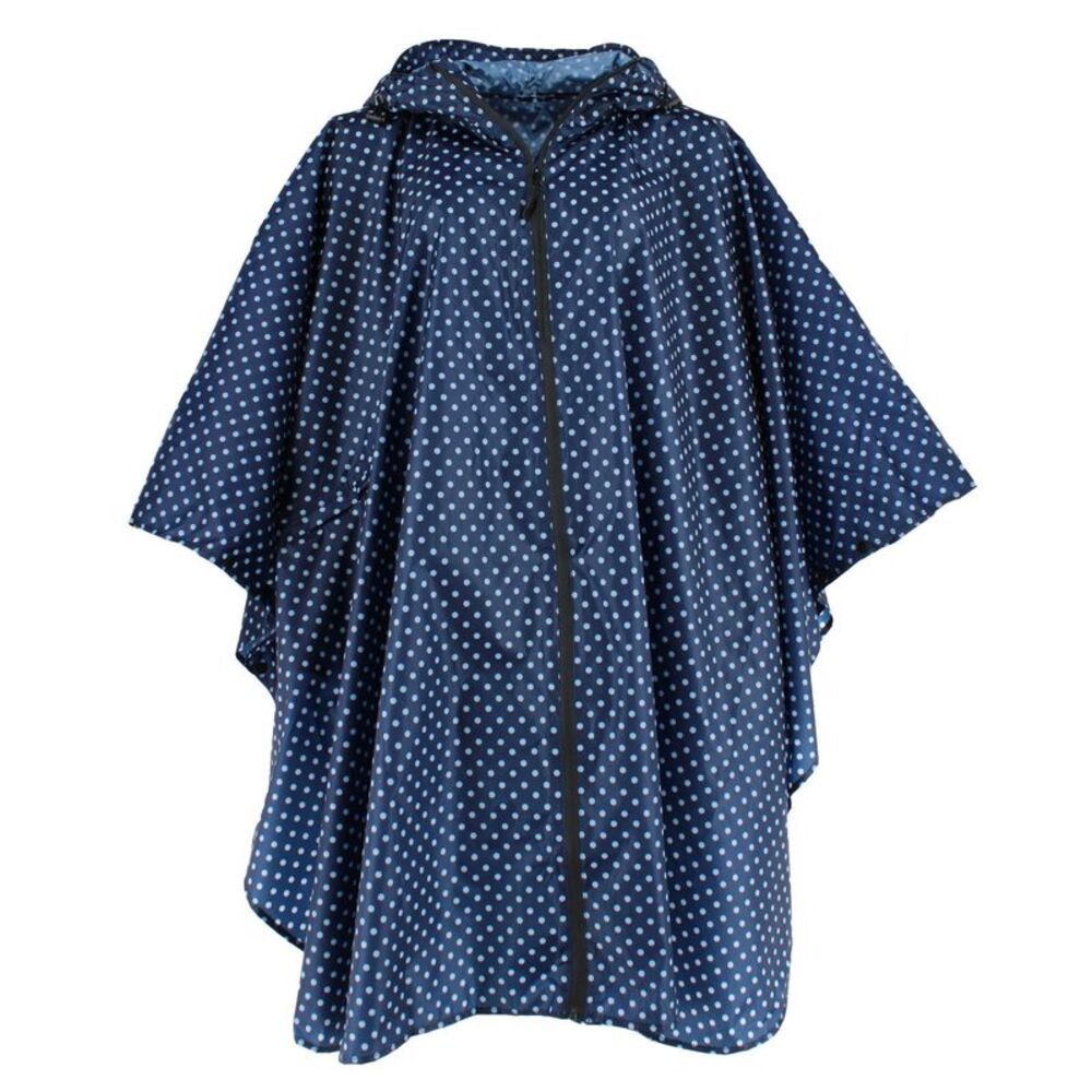 CTM Women's One Size Fits Most Polka Dot Rain Poncho with Zipper Pouch
